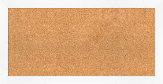 Amanti Art Natural Cork Board for Wall, 21x41 Vision Board with White Frame, Large Corkboard Office Decor for Home Organization, Modern Corkboard Pinboard to Display Items for Home Organization in