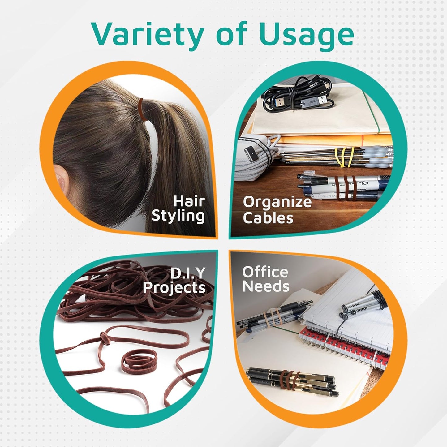 PlasticMill Rubber Bands - #33 Size - Brown Rubberbands - 1LB/500 Count.