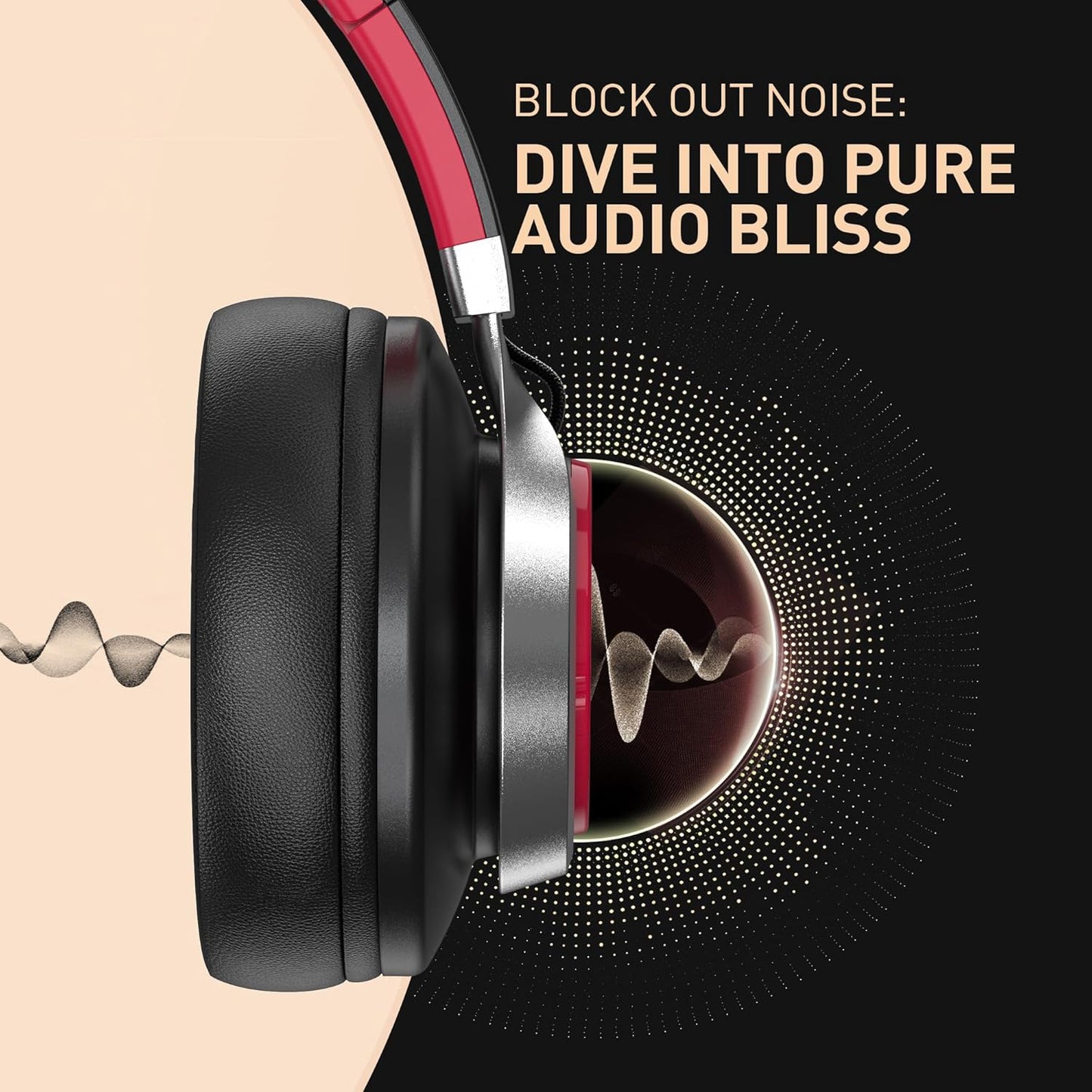 AILIHEN Wired Headphones with Microphone, Over-Ear Foldable Corded Head Phones with Volume Control 3.5mm Jack for Teens Adult Smartphones Chromebook (Red)