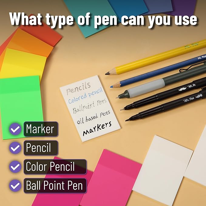 Mr. Pen- Transparent Sticky Notes, 3”x2”, 20 Pads, 1000Sheets, Colorful & Clear See Through Sticky Notes, Bulk Sticky Notes Transparent, Translucent Sticky Notes, Clear Transparent Sticky Notes Clear