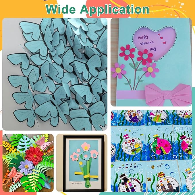 OcePor 100 Sheets Blue Cardstock Paper, Colored Printer Paper 8.5 x 11, Card Stock Thick Construction for Craft,Scrapbook，Office Printing, Invitations, Certificates，92 lb/250gsm