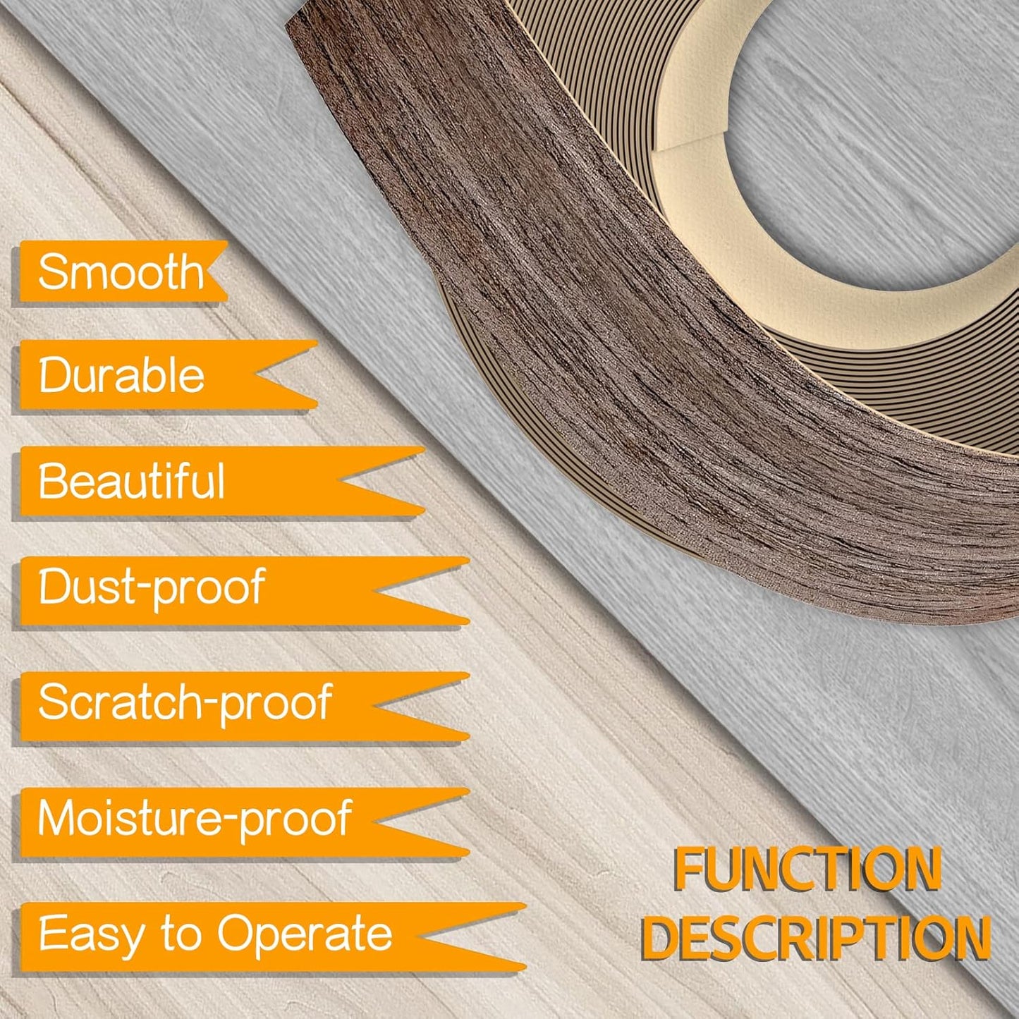 GSCIT Club Walnut Edge Banding, 1/2 inch x 50ft roll of Veneer Edge Banding Preglued Flexible, Real Wood Tape Banding