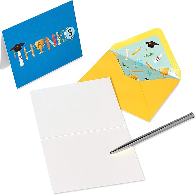 Papyrus Graduation Thank You Cards with Envelopes, Graduation Icons (20-Count)