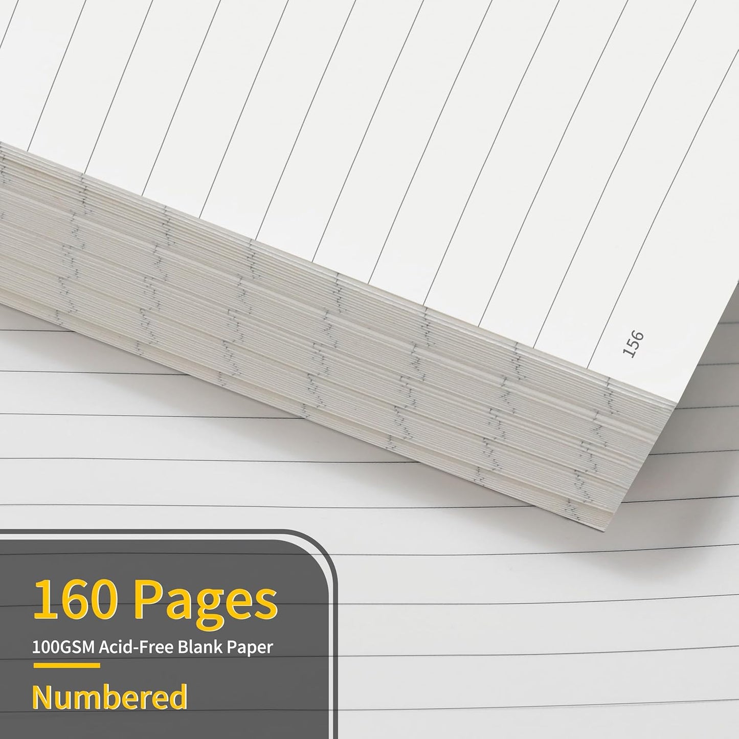 Annecy Numbered College Ruled Lined Journal Notebook, Medium 5.5x 8.25, 160 Pages 100GSM Writing Paper, A5 Pink Faux Leather Cover with Pen Loop