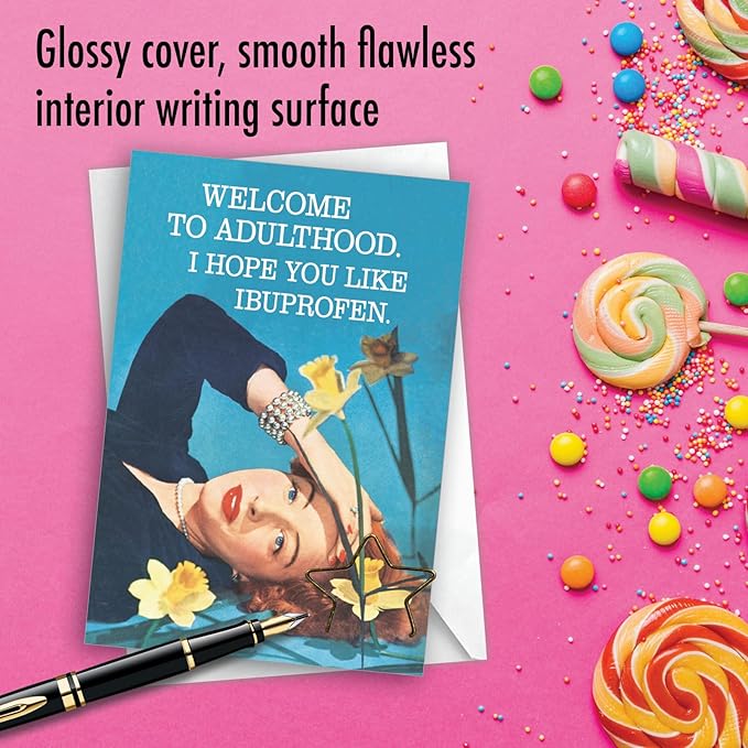 NobleWorks Funny Birthday Greeting Card with 5 x 7 Inch Envelope (1 Card) Welcome To Adulthood C7878BDG