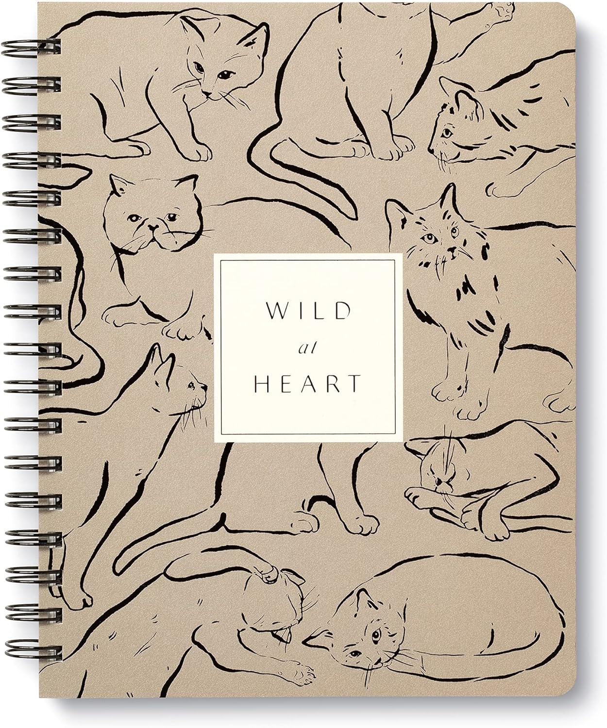 Compendium Spiral Notebook - Wild at Heart — A Designer Spiral Notebook with 192 Lined Pages, College Ruled, 7.5”W x 9.25”H