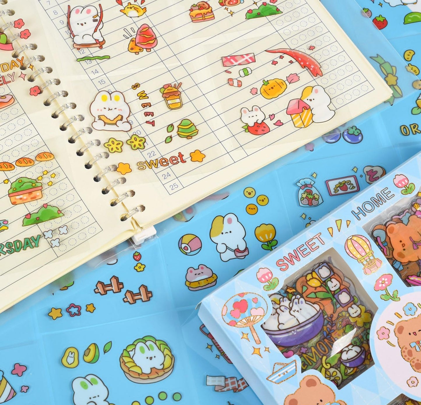 Kawaii Funny Animal Scrapbooking Stickers - 100 Sheets Cute Cartoon Transparent PET Journaling Clipping Supplies Decals Sticker for Planners Collage Junk Journal DIY Arts Crafts Laptops Calendar