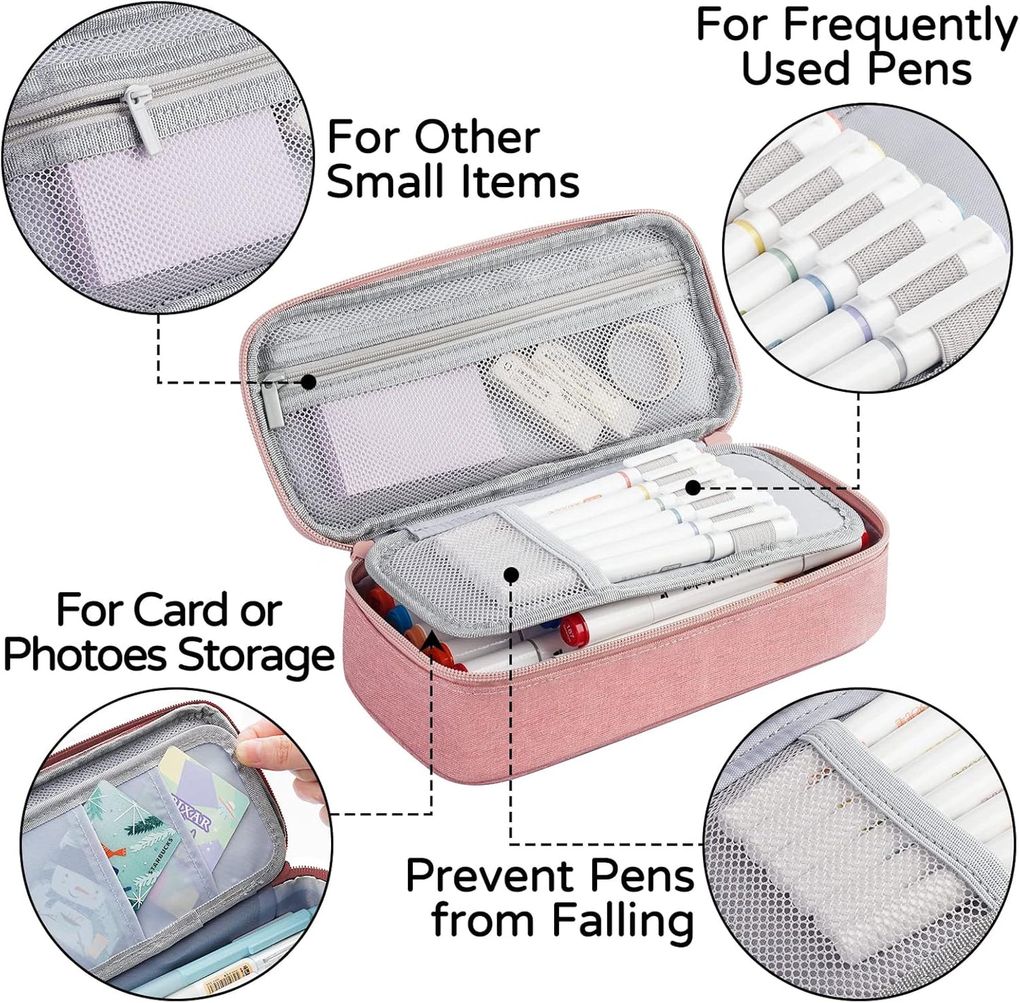 WEMATE Pencil Case, Large Storage Organizer for Stationery, Back - to - School Essential, Teacher Must - have, Big Pencil Pouch, Marker Case School Supplies for College & High School