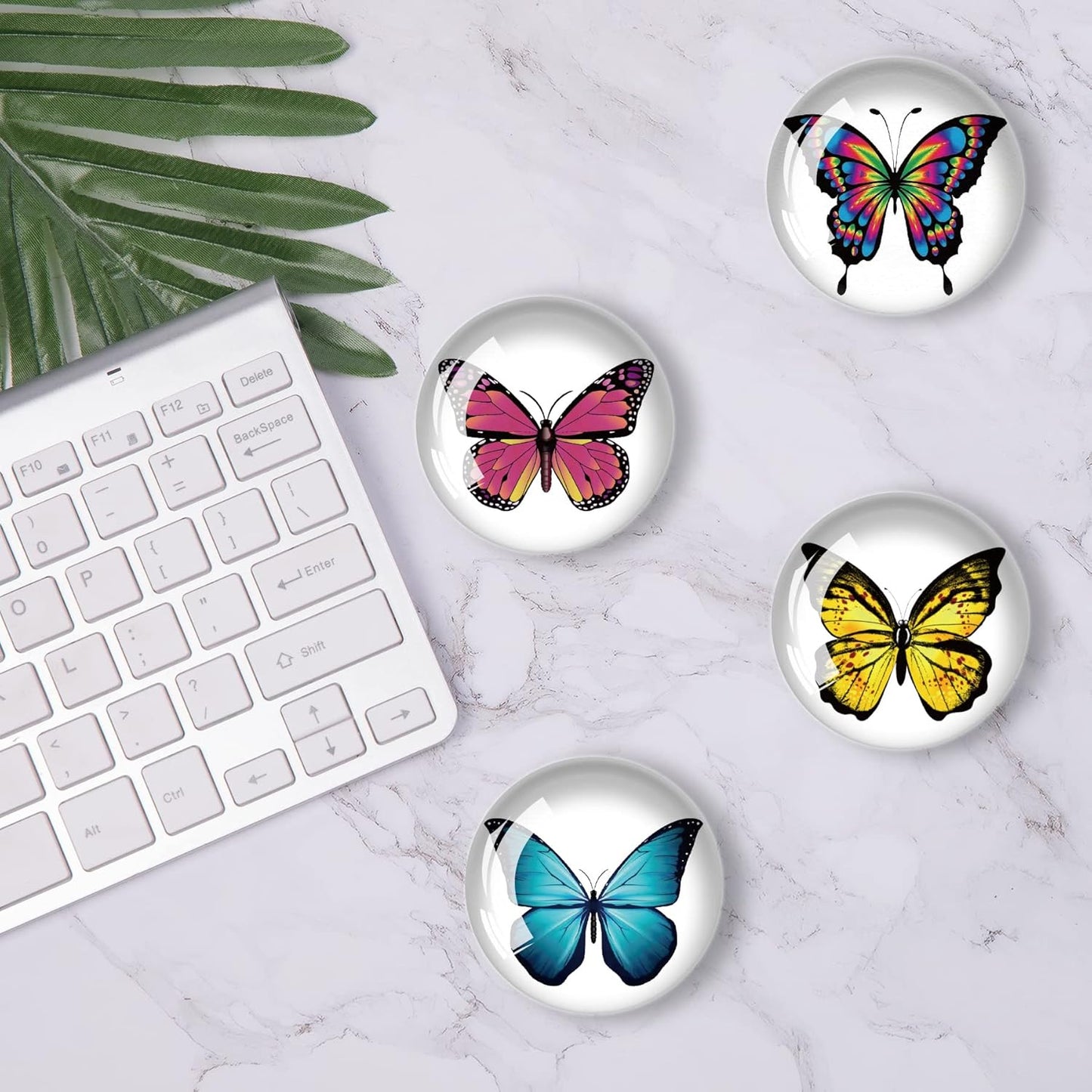12Pcs Glass Strong Refrigerator Magnet Fridge Sticker,Butterfly Crystal Fridge Magnets Decoration for Crafts,Strong Fridge Magnets for Kitchen, School,Office Whiteboard, Cabinet and Dishwasher