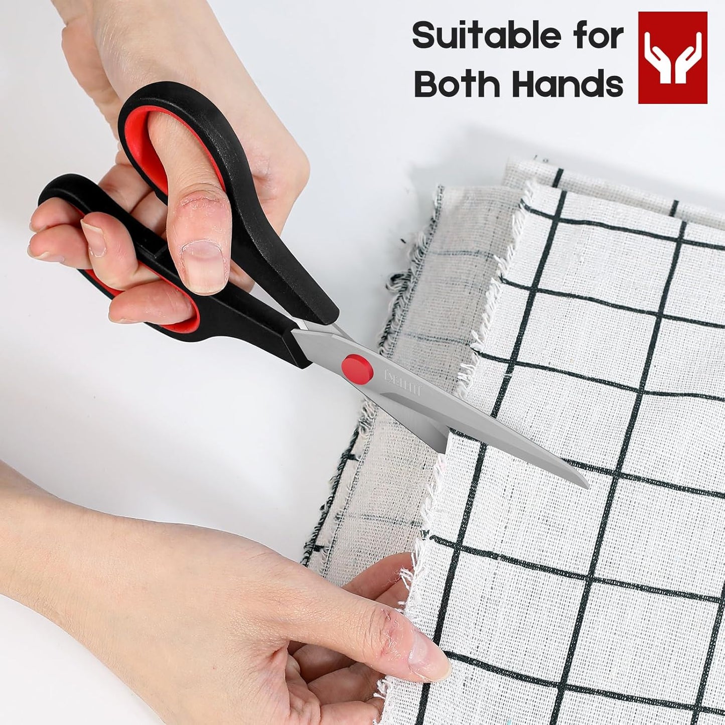 8" Scissors Bulk 6-Pack, All Purpose Scissors Stainless Steel Sharp for Office Home General Use Craft Supplies, High/Middle School Classroom Class Older Kids Scissor Set, Right/Left Handed