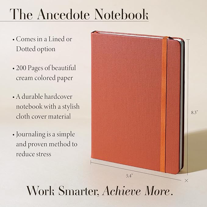 Hardcover Ruled Journal with Thick 100 gsm College Ruled Paper A5 size (8.3 inches x 5.4 inches) - Daily Writing Notebook Journal for Travel, School and Office Use - Diary Journal for Women and Men - Nutmeg