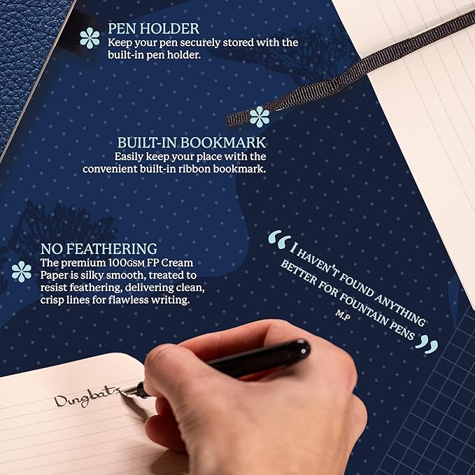 Dingbats A5+ Wildlife Notebook Journal Softcover, Cream 100gsm Ink-Proof Paper, 6 x 8.3 inches, 112 pages (Blue Whale, Dotted Format)