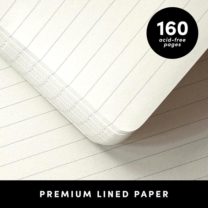 PAPERAGE Lined Journal Notebook, (Mustard Yellow), 160 Pages, Medium 5.6 in x 8 in - 100 GSM Thick Paper – Hardcover Journaling Notebook for Work, School & Note Taking
