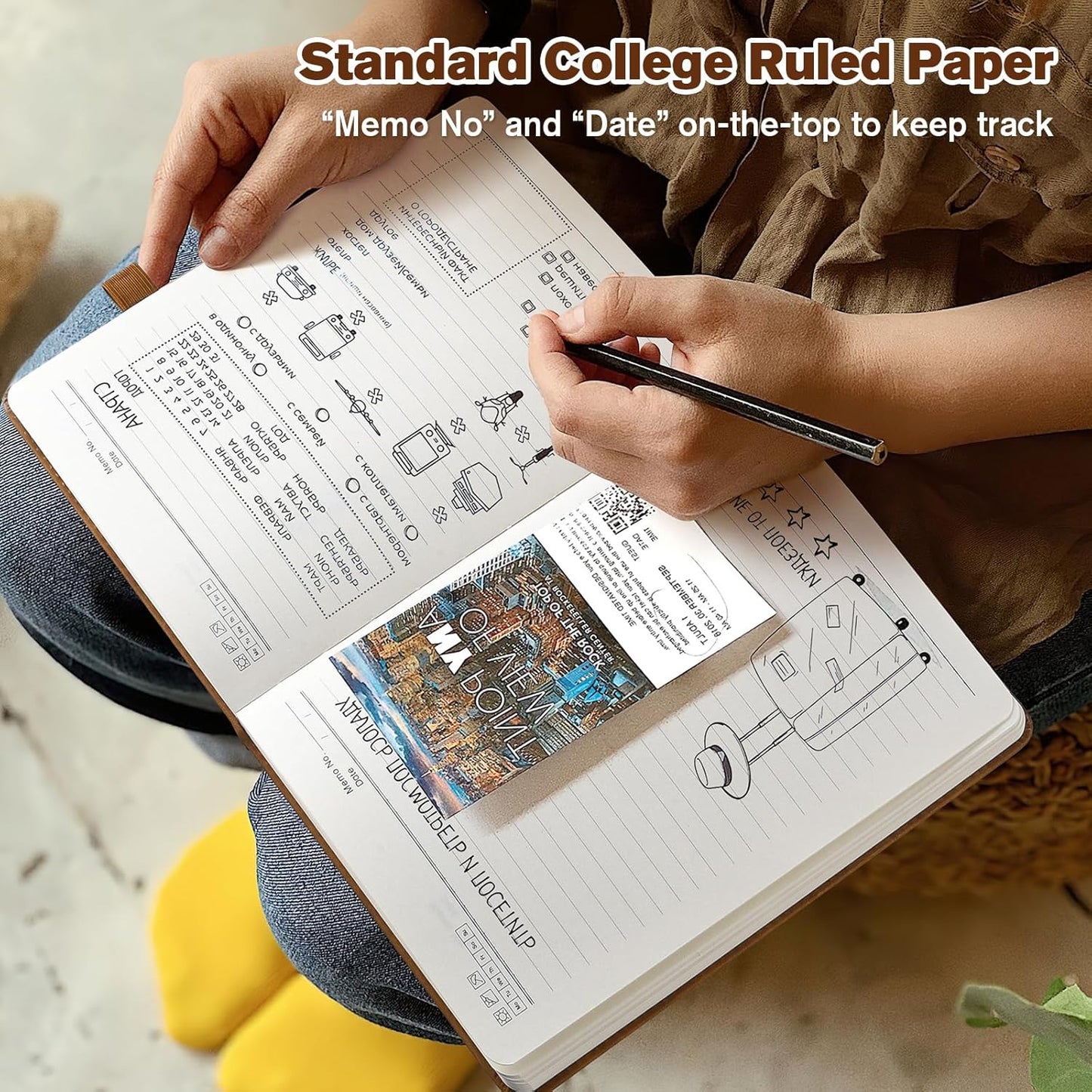 Notebook Journal for Women Men: Leather Journal for Writing, Hardcover College Ruled Journals Notebooks with Thick Paper, Large A4 Daily Journal for Travel, Diary, Gifts for Teens, 8.5"×11", Coffee