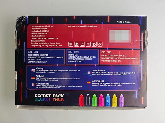 8Pcs Invisible Ink Pen Set with UV Light, Mini Notepads & Favor Bags, Magic Pen Disappearing Ink, Spy Pens for Kids, Fun Party Favors for Kids 8-12, Detective & Escape Room Themes