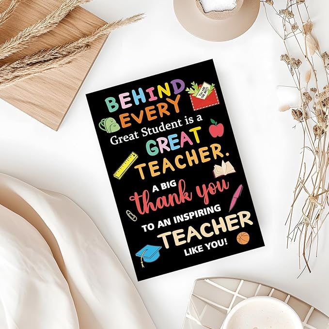 Teacher Appreciation Cards, Thank You Teacher Card for Preschool, Daycare & Educators - Teacher Appreciation Gifts Ideas, Thank You for Helping Me Grow, Perfect Preschool Teacher Appreciation Gifts
