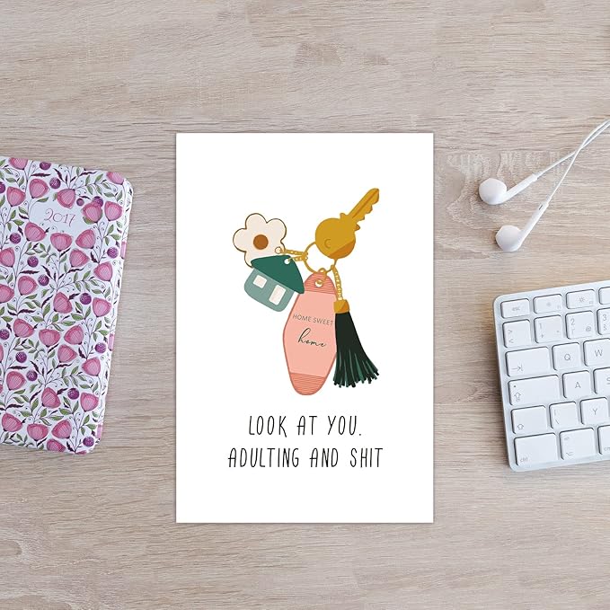 Spercy Funny Housewarming Card for Friends - Happy New Home, Rude Moving, New House Congratulation