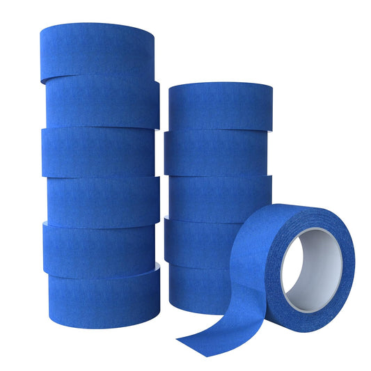 SWRT 2 Inch x 55 Yards x 12 Rolls (660 Total Yards) Premium Blue Painters Tape - Masking Tape, Paint Tape, Multi-Surface Blue Tape for Painting, No Residue, Easy Removal, Decorating, Trim, Crafts