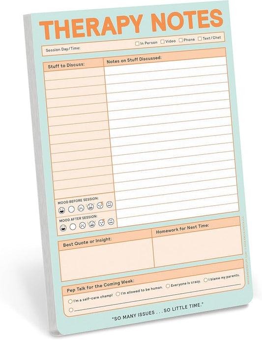 Knock Knock Therapy Notes Pad: Record Stuff to Discuss in Therapy + Session Notes & Discussion, 6 x 9-Inches