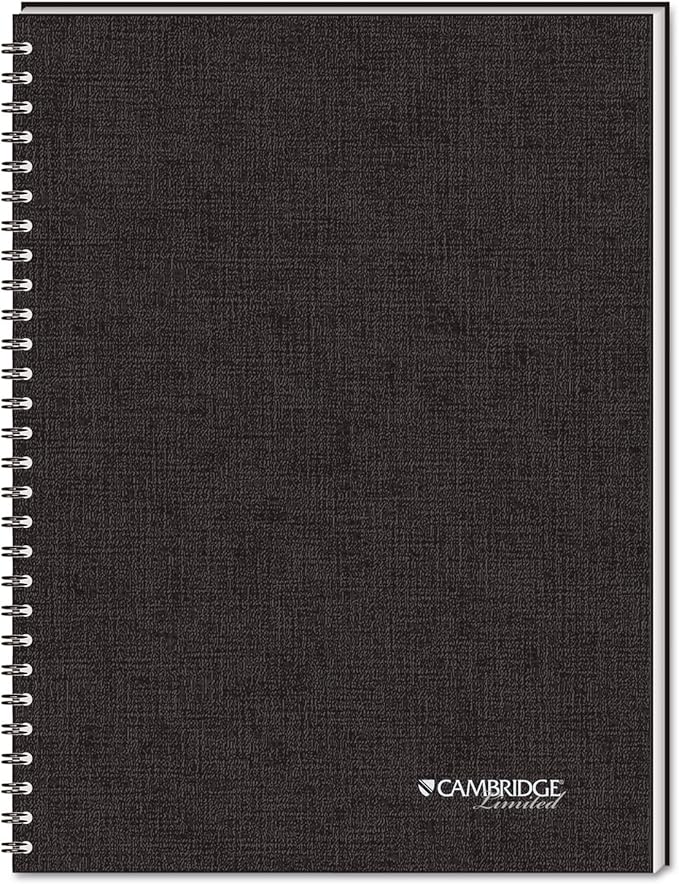 Cambridge Notebook, Business Notebook, 8" x 5", 80 Sheets, Legal Ruled, Flexible Cover, Wirebound, Gray (06074)