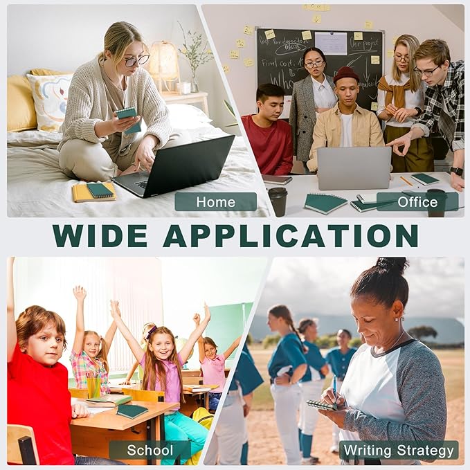 Tenceur 6 Pcs Pocket Notebook Bulk Small 3x5 Inch Spiral Notepads Mini Top Bound Notebook with Lined 120 Pages Ruled Memo Pads for Office College Nurse Essentials Back to School Gift (Green)