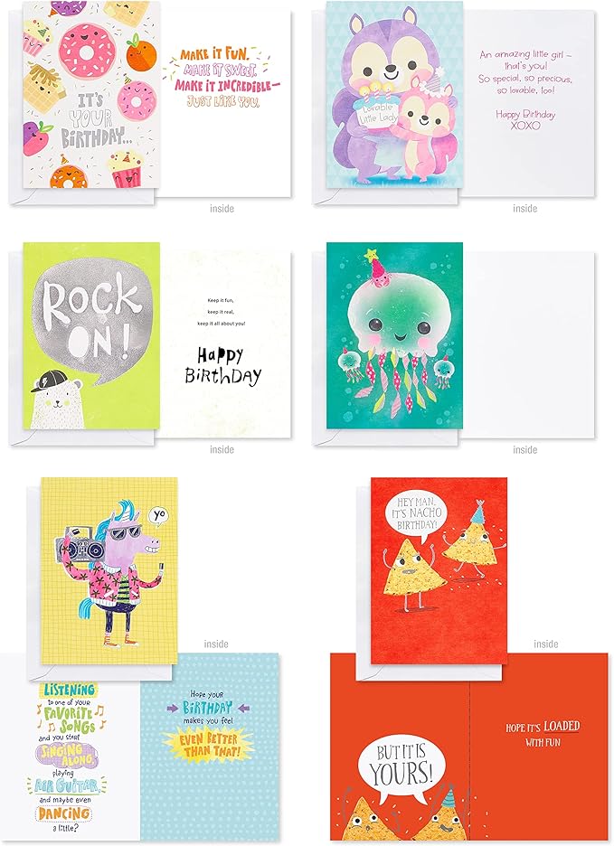 American Greetings Deluxe Kids Birthday Card Assortment, Bright and Cheerful Designs (40-Count)