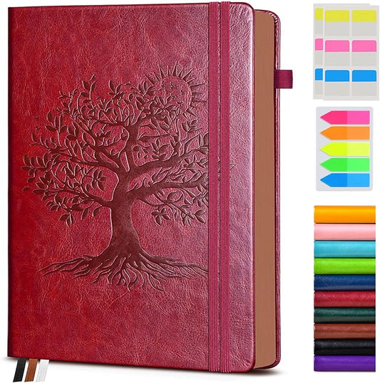 Vintage Leather Journal with 300 Numbered Pages,A4 Lined Journal for Men Women,Daily Journals for Writing,College Ruled Notebook for Work,School,Note taking,Travel Diary,Large (8.5" X 11.3")