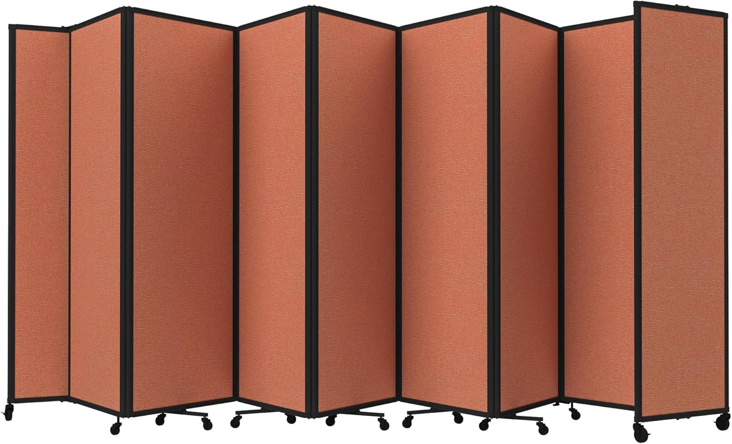 Versare Room Divider 360 Portable Wall Partition | Folding Panels | Large Freestanding Divider | Locking Wheels | Temporary Room Separator