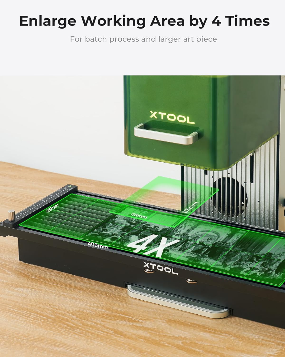 xTool F1 2-in-1 Dual Laser Engraver with Slide Extension, Rotary Extension and Smoke Purifier, Lightning Speed Portable Fiber Laser Engraver for Metal Wood