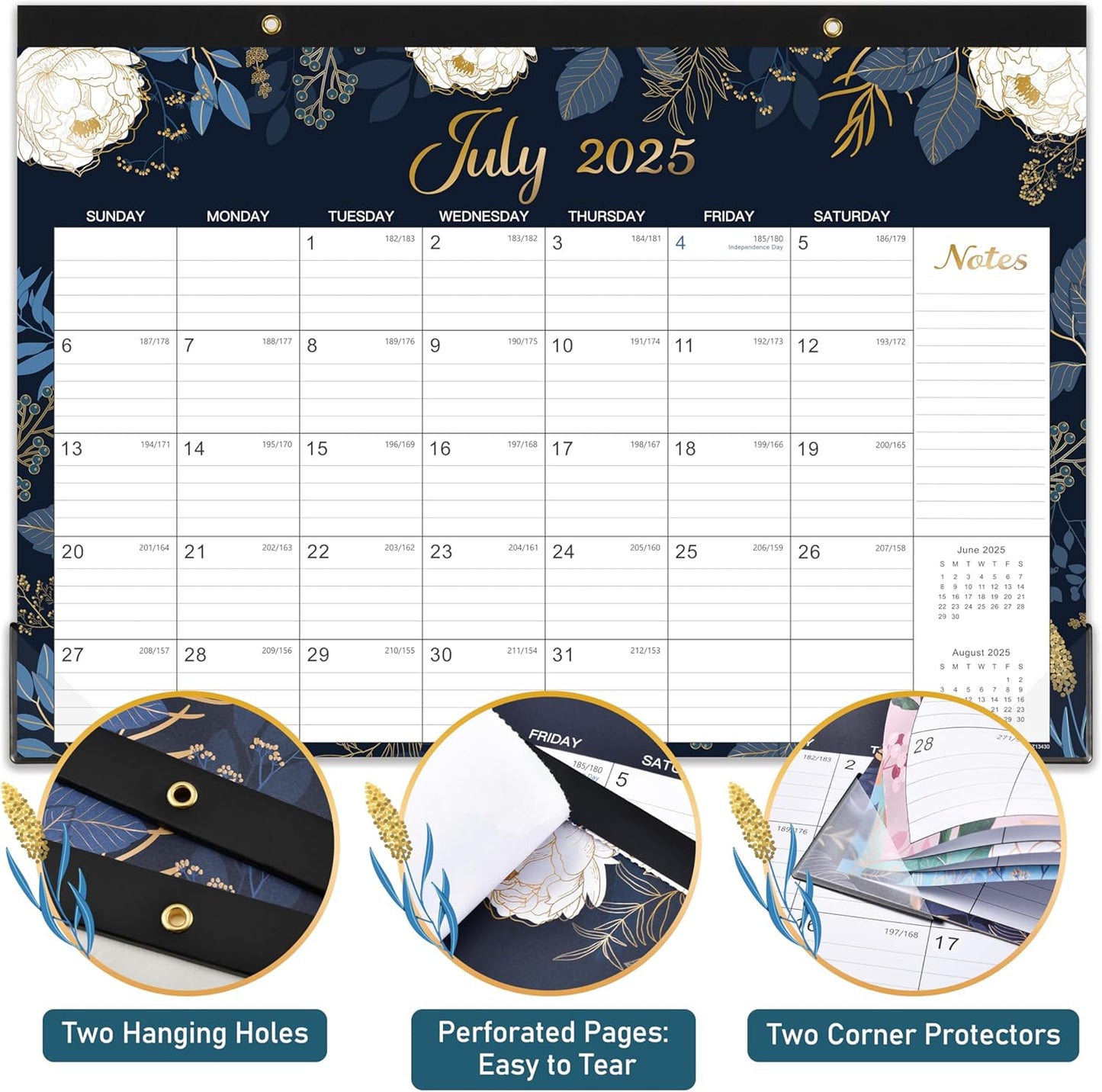Desk Calendar 2025-2026 - Jul. 2025 - Dec. 2026, 18 Months Large Monthly Desk Calendar, 17" x 12", Desk Pad, Large Ruled Blocks, To-do List & Notes, Best Desk/Wall Calendar for Planning or Organizing