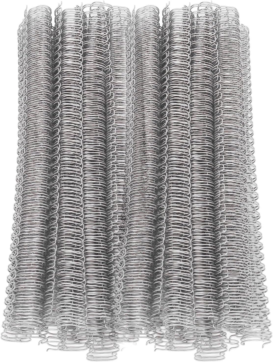 100 Pack Metal Twin Loop Binding Wire Coils, 34-Loop, 3/4" Cinch Book Binding Wire, 3:1 Pitch, YolieraArt Double Loop Bindings180 Sheet Capacity Fit for School Office Notebook Maker Silver