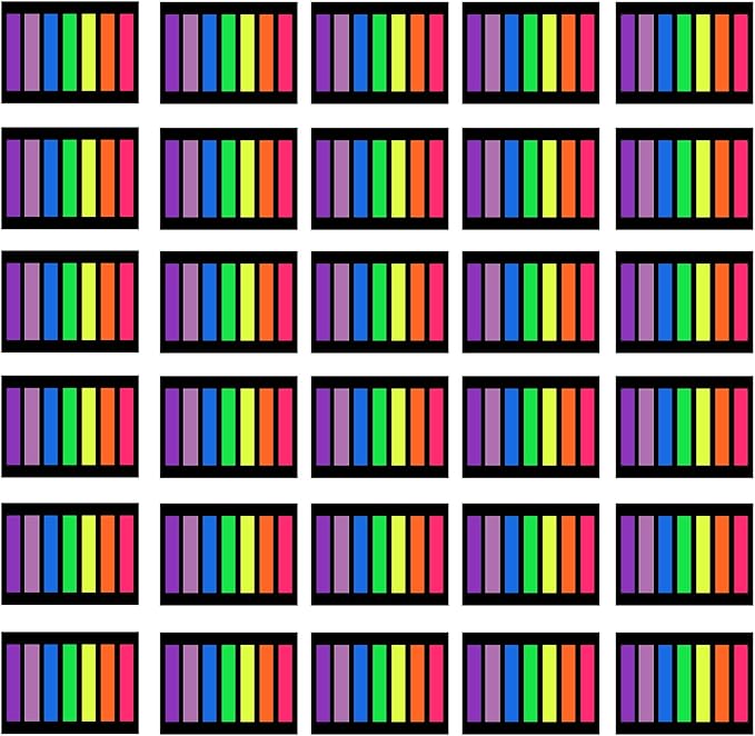 SIQUK 4200 Pieces Page Marker Tabs Colored Sticky Page Tabs Page Flags Fluorescent Tape Flags Index Tabs, 30 Sets 7 Colors