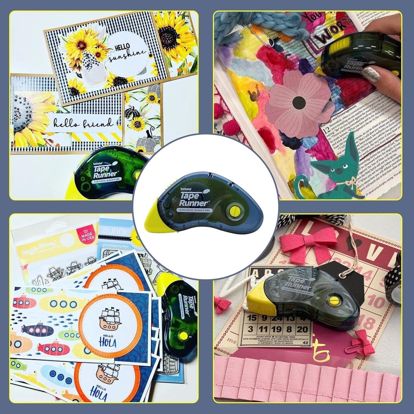 Tape Runner - Double Sided Adhesive with Dispenser Roller Included - Acid Free, Sticky, Clear & Transparent - Ideal for Scrapbooking, Crafts & More - Boomerang (417 inches per Cartridge), 20 Cartridge