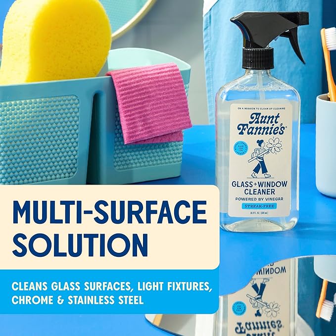 Aunt Fannie's Glass & Window Cleaning Vinegar Spray, Natural Streak-Free Spray 16.9 Ounces (Pack of 3)