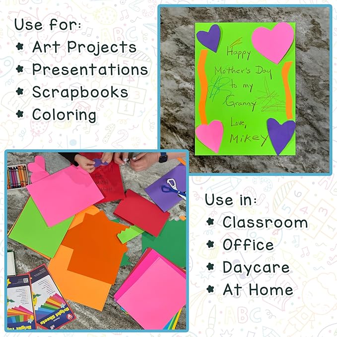 Hygloss Fuchsia Bright Colored Cardstock - 11x17-Inch, 50 Sheets, 65 lb/ 176 gsm, Fade-Resistant, Acid-Free Color Card Stock Paper