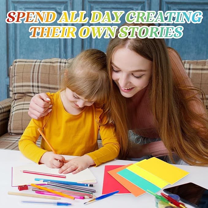 Gueevin 15 Pcs Blank Books for Kids to Write Stories Bulk Composition Notebooks Colorful Soft Cover Notebooks for Drawing Ruled Lined Journals Sketching Kindergarten Easter Gift (Cute Colors)