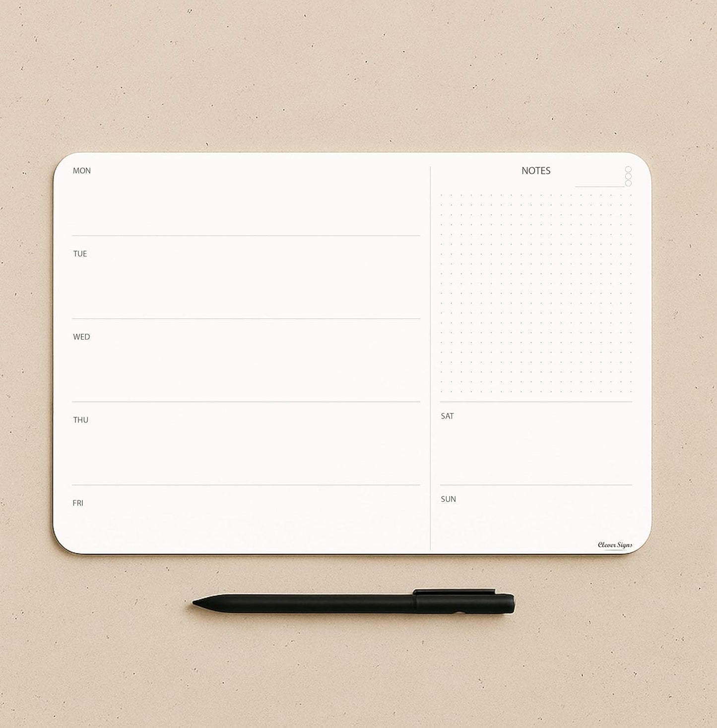 Weekly Planner Pad, Weekly To Do List Notepad, Tear Off Undated Weekly Planner Notepad, 50 Sheets, A4 Size (8,3" X 11,7"), Premium Thick Paper with Cardboard Back Support, Weekly Desk Planner by CLEVER SIGNS