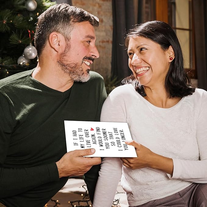 Sweet Valentine's Day Card Gift for Him Her, Funny Anniversary Card for Husband Wife Boyfriend Girlfriend Partner Spouse Fiancé, If I Had Life To Live Over Again