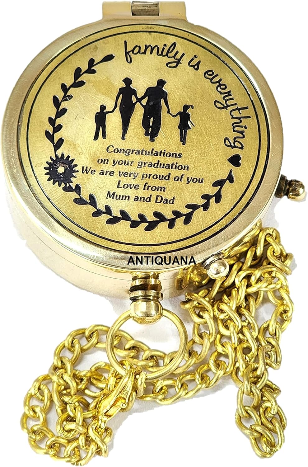Brass Directional Engraved Compass, Baptism Gifts for Boys Girls, First Communion, Christian Gifts for Men, First Confirmation Gifts for Boys, Inspirational