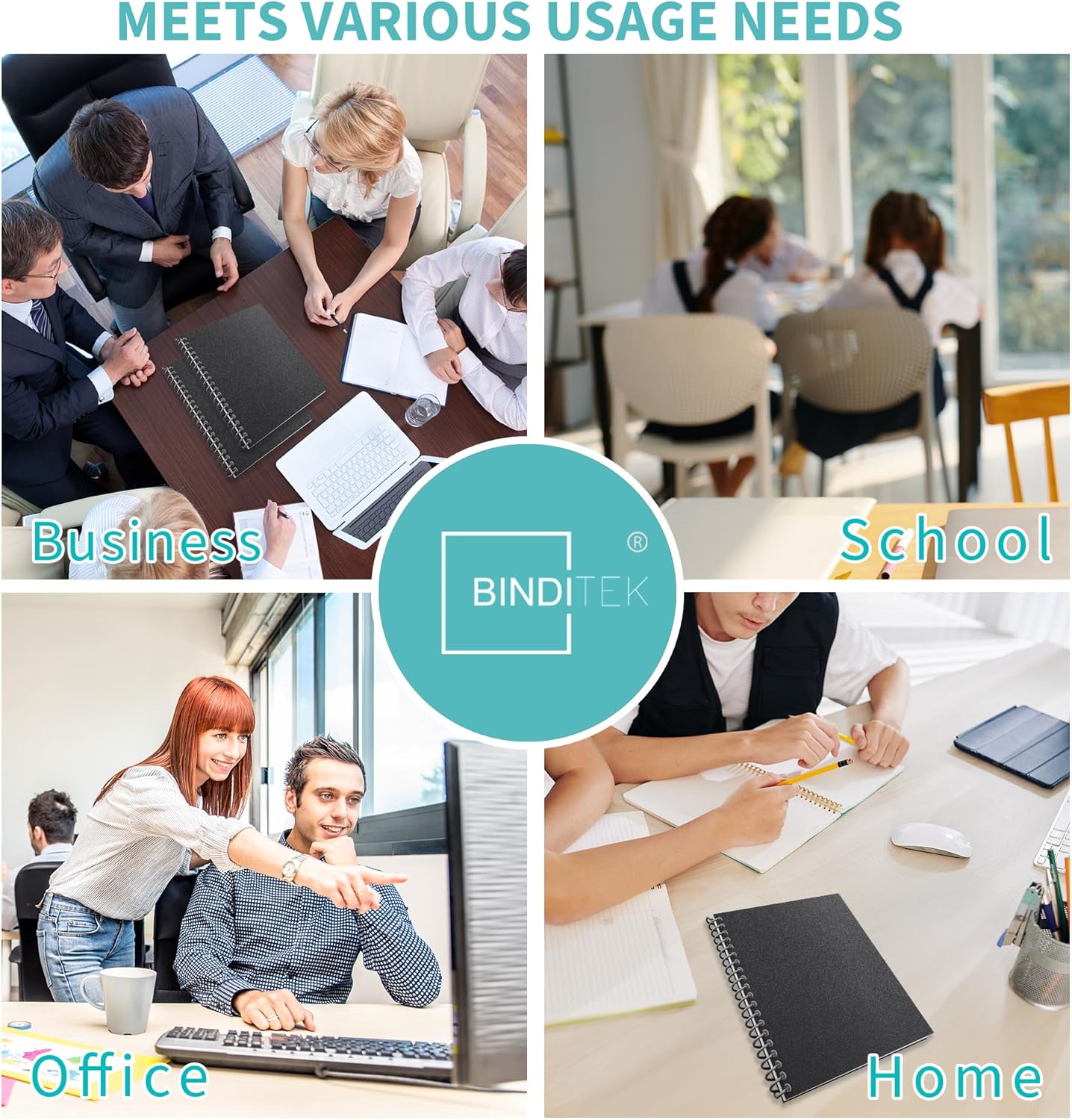 Binditek 10 Pack 20 Mil Sand-Textured Polycover - Super Heavyweight for Business Reports and Proposals - Lightly Sanded Finish - with Square Corners, Un-Punched, Black Color, Office Supplies