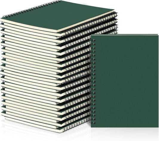 Yahenda Spiral Notebook Bulk A5 Journal Lined 8.3'' x 5.5'' Writing Composition Paper Small Notepad Subject Notebook for Students Office Business Back to School Supplies(Deep Green,36 Pcs)