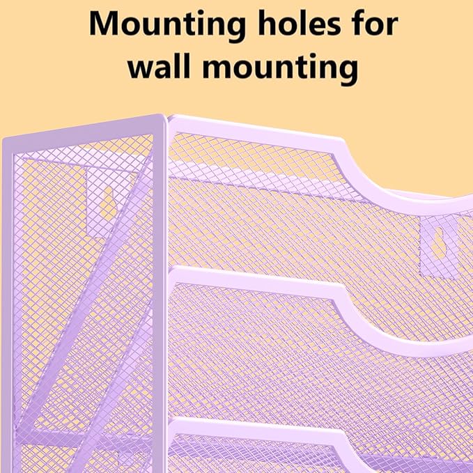 Kuntine.B Wall File Organizer Office Hanging Magazine Holder Wall File Organizer for Office Home (Purple, 5 Tier)