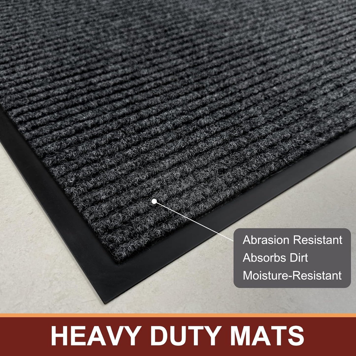 Vicwe Indoor Outdoor Door Mat, 3'x5' Heavy Duty Front Door Mat, Non-Slip Washable Doormats Entrance Mats, Dirt Resistant and Absorbent Doormat, Commercial Outdoor Entrance Floor Mat for Home Office