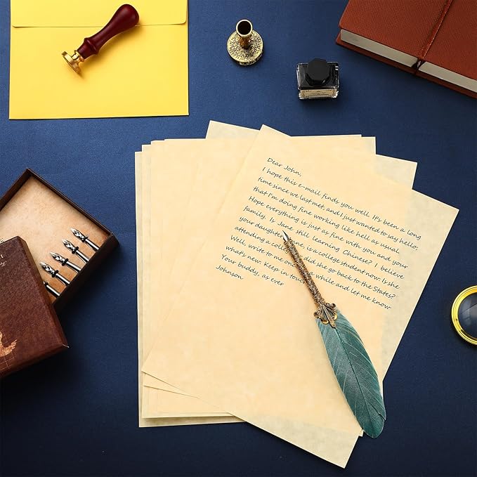 Epakh 200 Sheets Old Age Parchment Paper 8.5 x 11 Inch Standard Letter Vintage Colored Old Parchment Semblance Double Side Printing Paper(Light Beige)