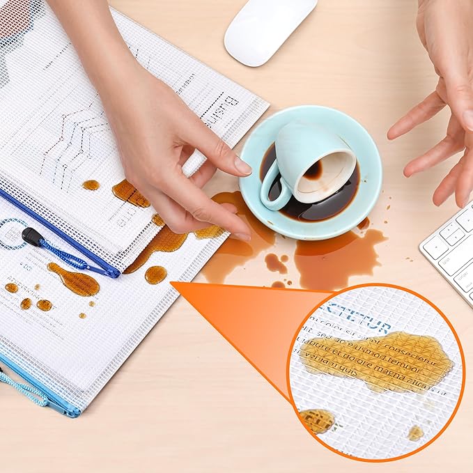 JARLINK 36 Pack 10 Colors Zipper Mesh Document Pouch, A4 Letter Size Mesh Bags for Board Games & Puzzles, Waterproof Document Zipper Pouches for Office School Supplies, Toys, Cosmetics Travel Storage