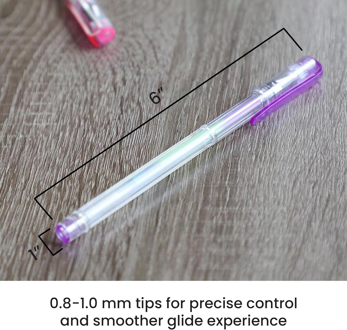 OfficeGoods Grey & Black Gel Pens with Refills – Glitter Metallic Classic – Medium 0.8-1.0mm Tips – Non-Toxic Gel Pens Set – Quick Dry Smudge-Free 12 Pack Colors