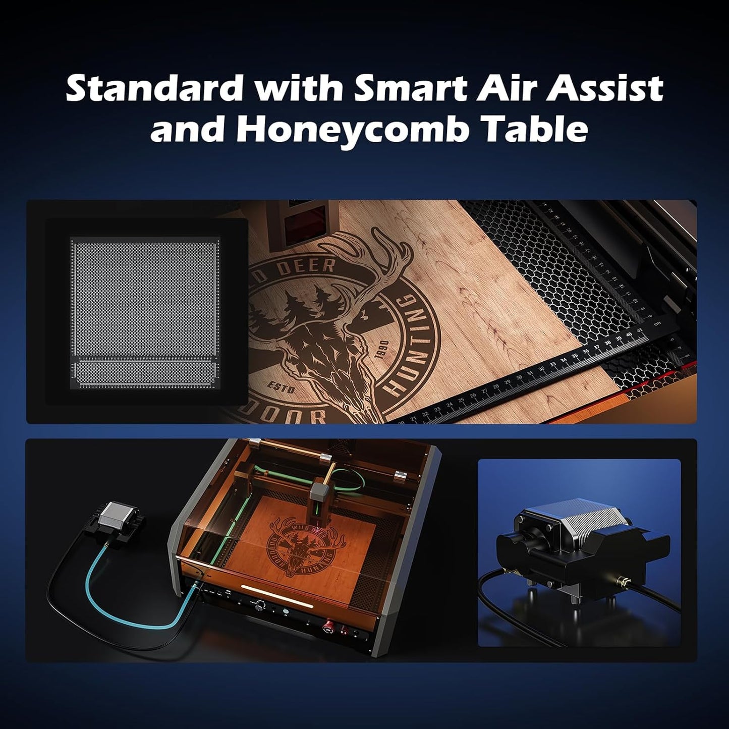 L8 Laser Engraver, 20W Laser Cutter Built-in Acrylic Enclosure with Vent, Air Assist Pump, Honeycomb, Camera, All-in-one Plug and Play Laser Engraving Machine, Laser Safety Class 1