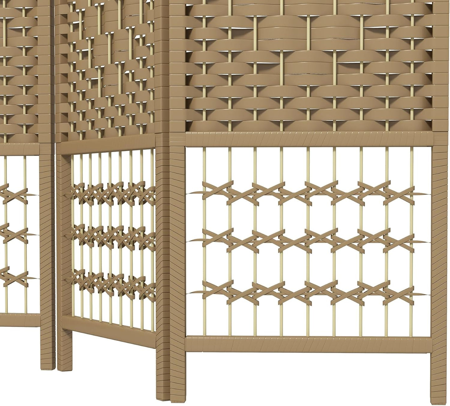 NicBex Room Divider 3 Panel Room Dividers with Woven Paper Design Partition Room Dividers and Folding Privacy Screens 5.6 FT Wall Divider for Office, Room Separation,47.25"W x 0.5"D x 67"H, Natural