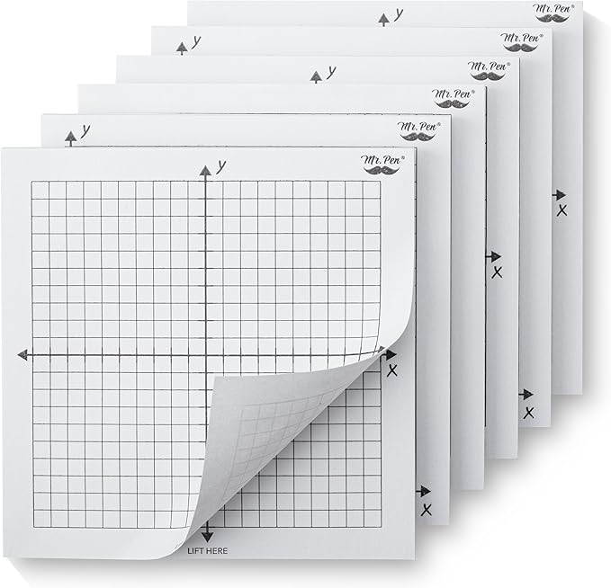Mr. Pen- Graph Paper Sticky Notes, 6 Pads, 3x3 Inch, Graph Sticky Notes, Math Graph Paper, Graphing Sticky Notes, Grid Sticky Notes, Grid Notepad, Mini Graph Paper