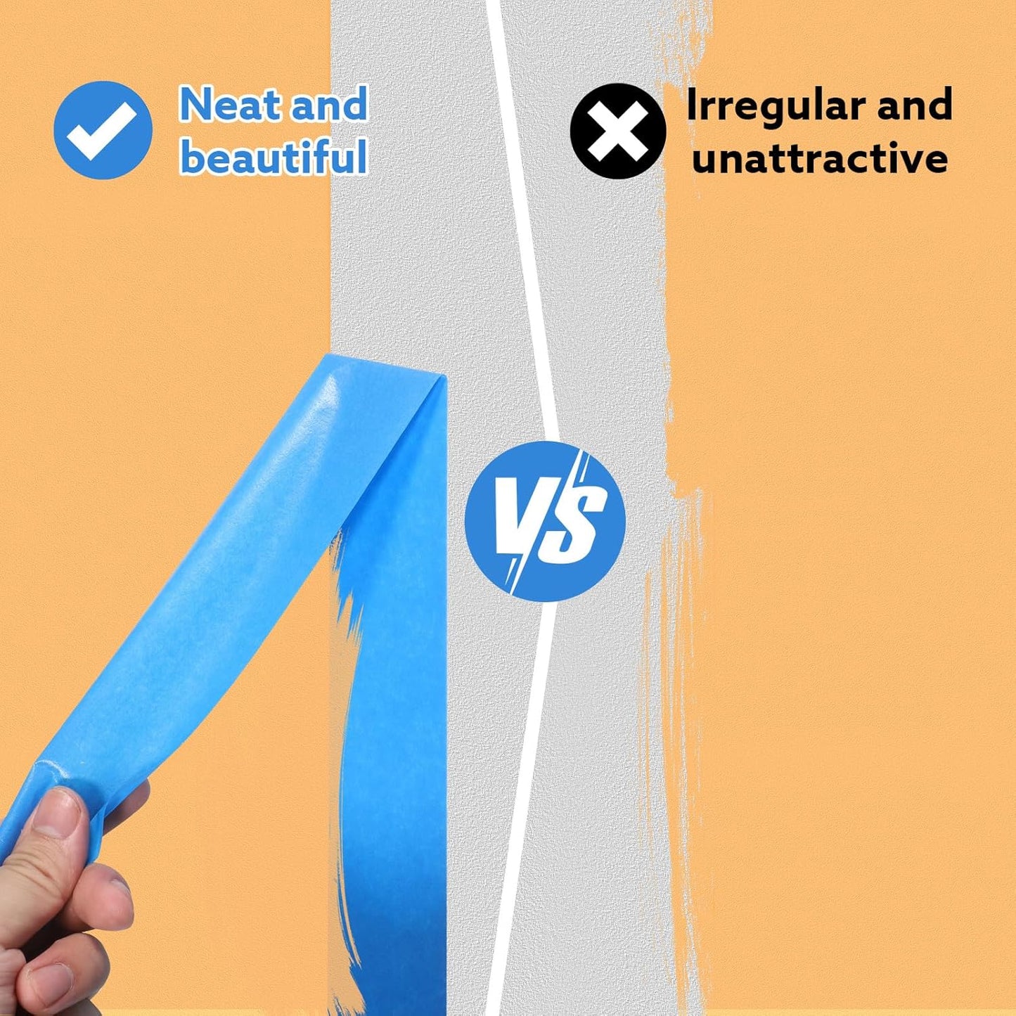 10 Rolls Painters Tape Blue Painters Tape 2 Inch Wide, General Purpose Masking Tape Bulk, 1.89 in x 55 Yd Blue Tape for Wall Painting Home Improvement DIY Crafts, Total 550 Yards